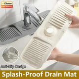 Silicone Faucet Splash Guard Pad Slope Drip Catcher Tray Behind Sink Toilet Soap Storage Kitchen Bathroom Organizer