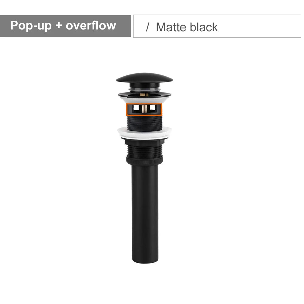 Basin Drain Siphon Bathroom Sink Bottle Trap Modern Pop Up Filter Fixture Stopper Set Black Washbasin Hose Accessory Renovation