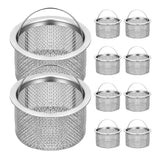 10Pcs Stainless Steel Sink Strainer Basket for Kitchen Drain Filter Food Scraps Hair Catcher Metal Sink Strainer for Home Use