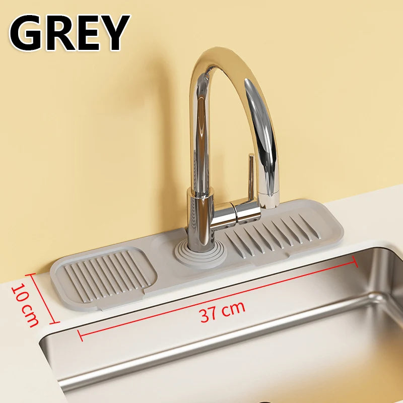 Silicone Faucet Splash Guard Pad Slope Drip Catcher Tray Behind Sink Toilet Soap Storage Kitchen Bathroom Organizer